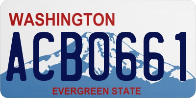 WA license plate ACB0661