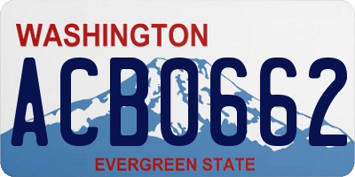 WA license plate ACB0662