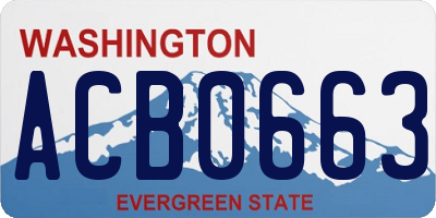 WA license plate ACB0663