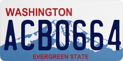 WA license plate ACB0664
