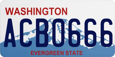 WA license plate ACB0666