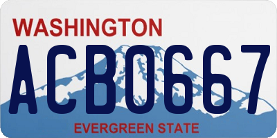 WA license plate ACB0667