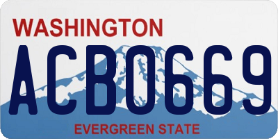 WA license plate ACB0669