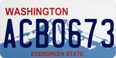 WA license plate ACB0673