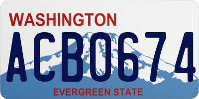 WA license plate ACB0674