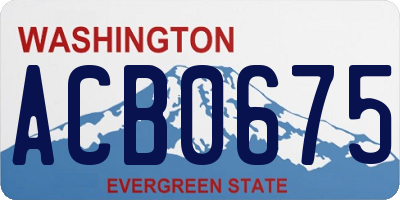 WA license plate ACB0675