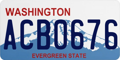 WA license plate ACB0676