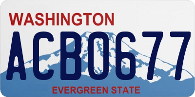 WA license plate ACB0677