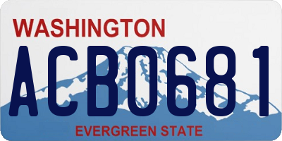 WA license plate ACB0681