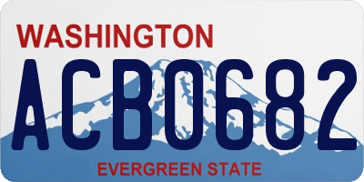 WA license plate ACB0682