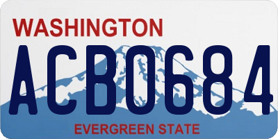 WA license plate ACB0684