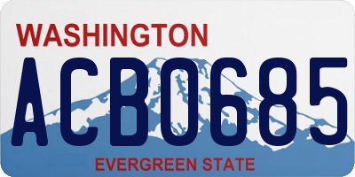 WA license plate ACB0685
