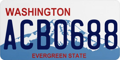 WA license plate ACB0688