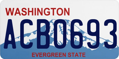 WA license plate ACB0693
