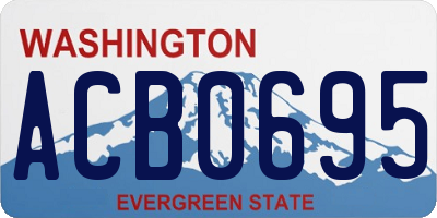 WA license plate ACB0695