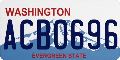 WA license plate ACB0696