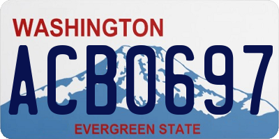 WA license plate ACB0697