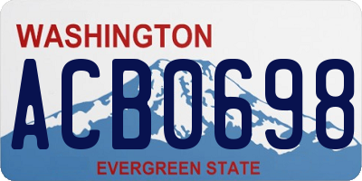 WA license plate ACB0698