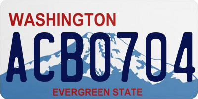 WA license plate ACB0704