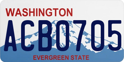 WA license plate ACB0705
