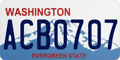 WA license plate ACB0707