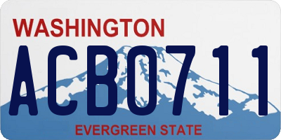 WA license plate ACB0711