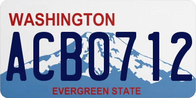 WA license plate ACB0712