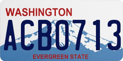 WA license plate ACB0713
