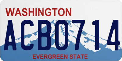 WA license plate ACB0714