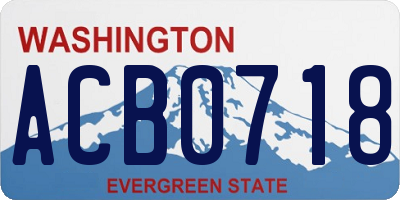 WA license plate ACB0718