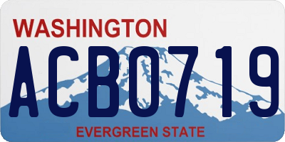 WA license plate ACB0719