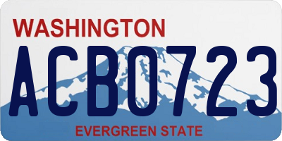 WA license plate ACB0723