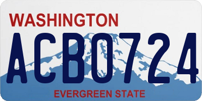 WA license plate ACB0724