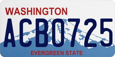 WA license plate ACB0725