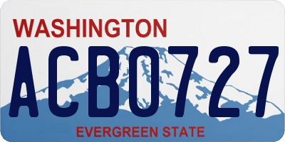 WA license plate ACB0727