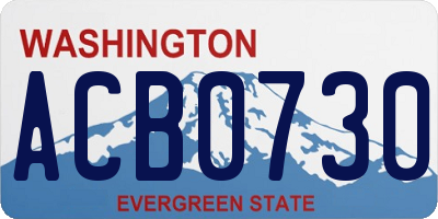 WA license plate ACB0730