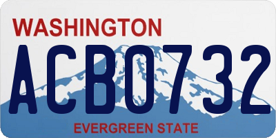 WA license plate ACB0732