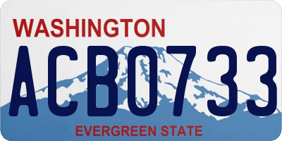 WA license plate ACB0733