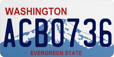 WA license plate ACB0736