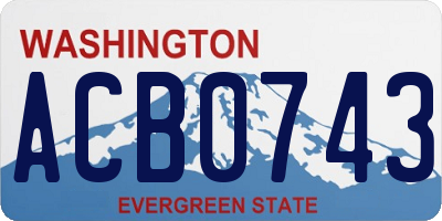 WA license plate ACB0743
