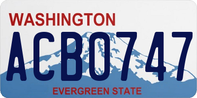 WA license plate ACB0747