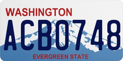 WA license plate ACB0748