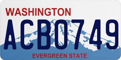 WA license plate ACB0749