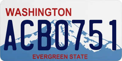 WA license plate ACB0751