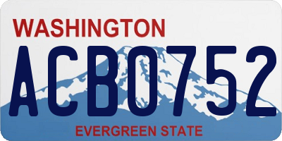 WA license plate ACB0752