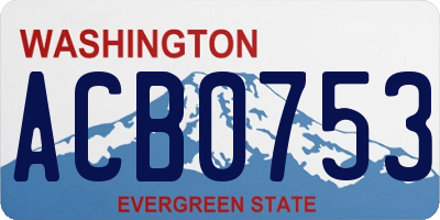 WA license plate ACB0753