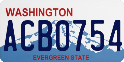 WA license plate ACB0754