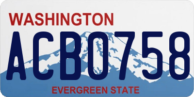 WA license plate ACB0758