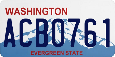 WA license plate ACB0761