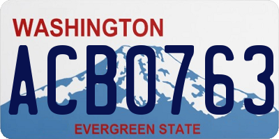 WA license plate ACB0763